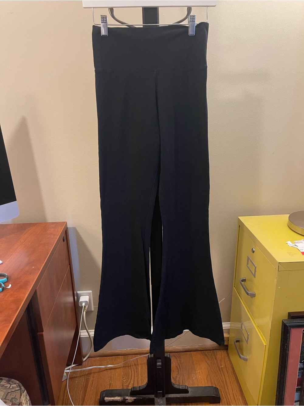 High-Waist Black Flared Yoga Pants